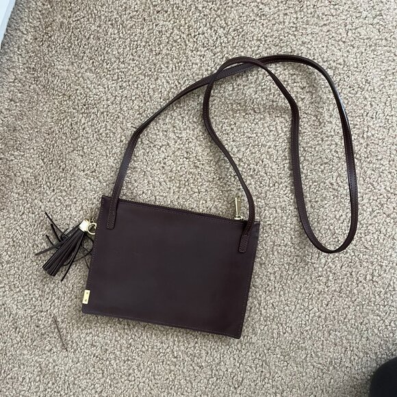 Brahmin Crossbody Wallet Purse Bag Brown Creme Croc Embossed - Picture 4 of 9